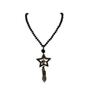 NEW LOST & FOUND star charm necklace in black